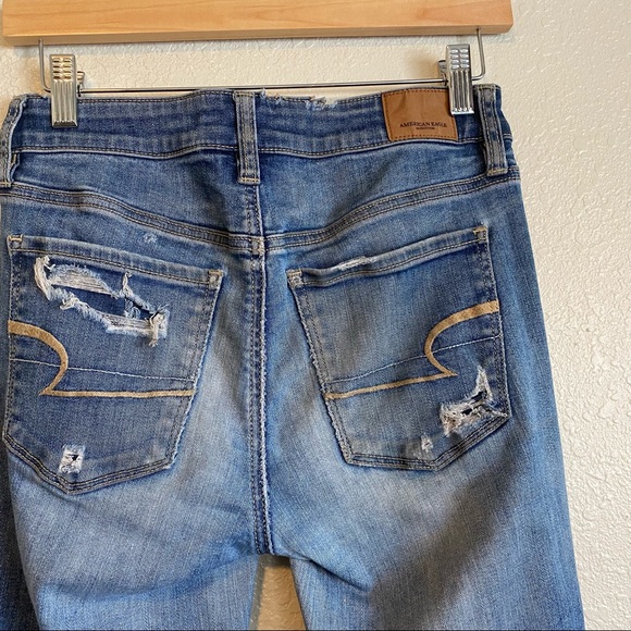 American Eagle Distressed Hi Rise Jegging Jeans Size 2 - Picture 4 of 7